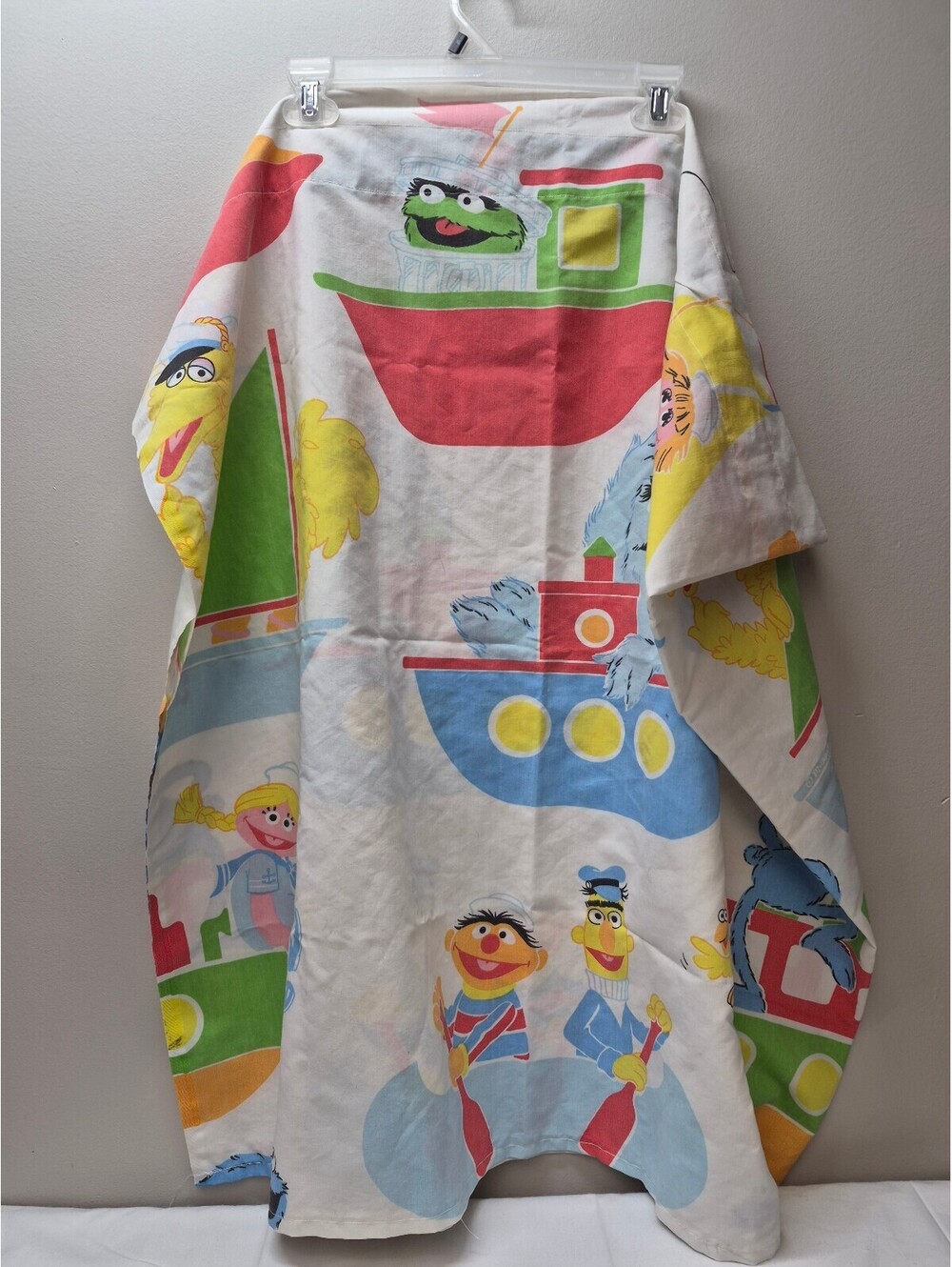 Vintage Sesame Street Character Print Cotton Curtain Panel B462